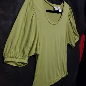 90'S Newport News Scoopneck fitted Top puffed sleeves-small-nwot